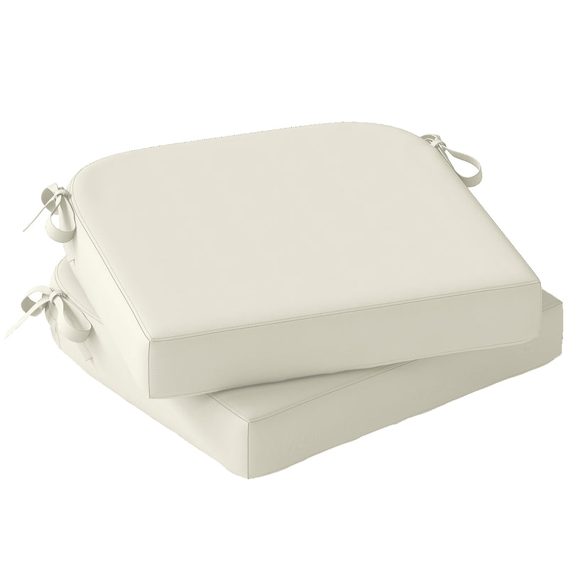 Outdoor Seat Cushions for Garden Chairs with Thick Foam and Water-Repellent Covers Cream White Outsunny