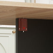 Folding Drop Leaf Dining Table with Storage Shelves and Wheels for Small Spaces Oak Black