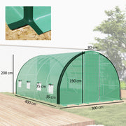 Large Polytunnel Greenhouse with Windows and Doors 4x3m by Outsunny