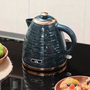 3kW Rapid Boil Electric Kettle With Honeycomb Design For Kitchen Use Dark Blue AOSOM