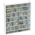 White 7 Tier Wall Display Cabinet with Glass Doors and Adjustable Shelves by HOMCOM