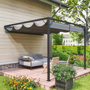 Grey 3 x 3m Outdoor Pergola with Retractable Canopy for Garden or Patio by Outsunny