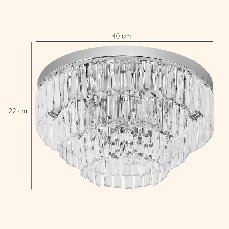 Crystal Ceiling Light Set for Brightening Hallways or Dining Rooms Silver