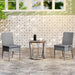 Set of Two Armless Rattan Garden Chairs With Cushions Dark Grey Weather Resistant by Outsunny