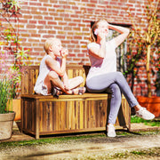 Wooden Garden Bench with Hidden Compartment Brown by Outsunny