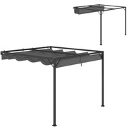 Grey 3 x 3m Outdoor Pergola with Retractable Canopy for Garden or Patio by Outsunny