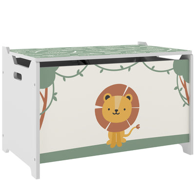 Kids Toy Storage Box With Lid and Safety Hinges Ideal for Bedroom or Playroom Green  60x37x39 cm