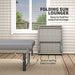 Grey Rattan Folding Sun Lounger with Cushion Single Recliner by Outsunny