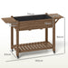 Wooden Raised Garden Planter with Shelves 46 x 94cm Carbonised by Outsunny