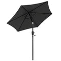 Garden Parasol with Tilting Canopy for Adjustable Shade and UV Protection Black Outsunny