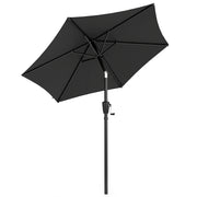 Garden Parasol with Tilting Canopy for Adjustable Shade and UV Protection Black Outsunny