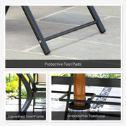 Five Piece Steel Frame Patio Set in Khaki and Black by Outsunny