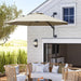 Khaki 3m Wall Mounted Garden Parasol with Easy Crank Handle Shade by Outsunny