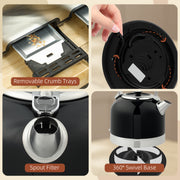 Black Polished Metal Cordless Kettle and Toaster Set for Modern Kitchens by HOMCOM