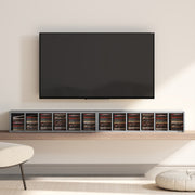 CD Storage Shelves Set of 2 with Adjustable Compartments for Organising Media Light Grey AOSOM