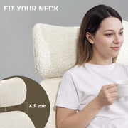 Ergonomic Office Chair with Adjustable Headrest and Boucle Fabric for All Day Comfort Pale Grey AOSOM
