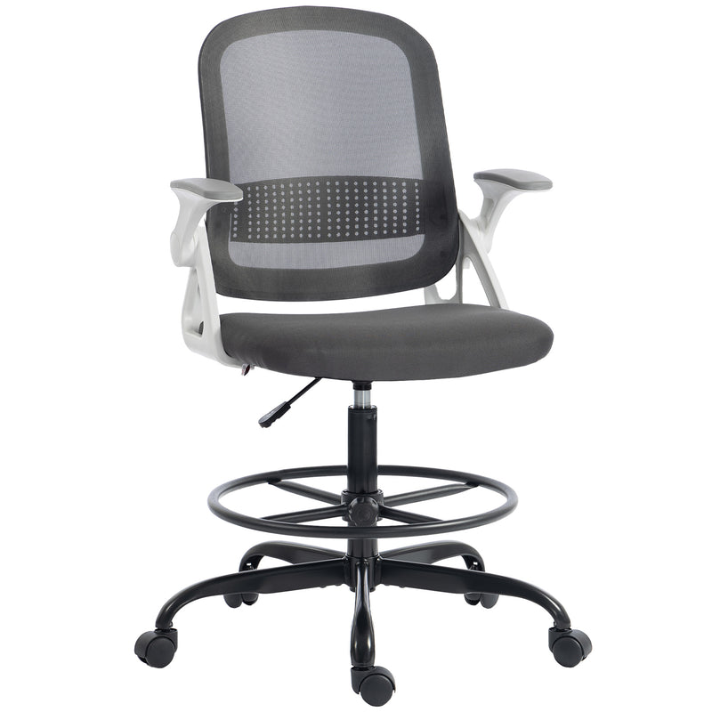 Adjustable Draughtsman Chair with Lumbar Support for Sit Stand Desks Black