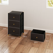 Black Faux Leather Chest of 3 Drawers Stylish Storage Unit by HOMCOM