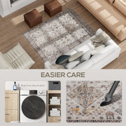 Non Slip Washable Flannel Area Rug for Living Room Bedroom or Office 170 x 120 cm Beige