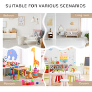 Kids Bookshelf and Toy Organiser with Drawer and Wheels for Easy Storage, White