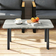 Outdoor Coffee Table with Weatherproof Composite Top for Garden or Patio Use Grey Outsunny