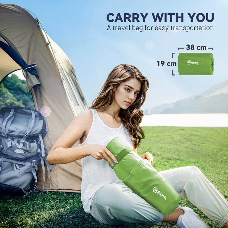 Double Camping Air Mattress With Built In Foot Pump For Comfortable Outdoor Sleep Green