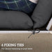 Dark Grey Sun Lounger Cushions Set of 2 190x56x10cm Thick UPF20+ Fabric by Outsunny