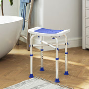 White Adjustable Aluminium Shower and Bath Stool 44-51.5 cm by HOMCOM