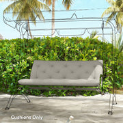 Outdoor Bench Cushion for 2 Seater Benches or Swing Chairs Easy Care Light Grey AOSOM