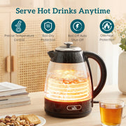 Fast Boil Kettle and 2 Slice Toaster Set with Adjustable Browning Control Black AOSOM