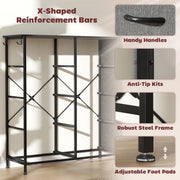 Tall Chest of 8 Drawer Storage Unit with Fabric Bins for Bedroom or Hallway, Charcoal Grey