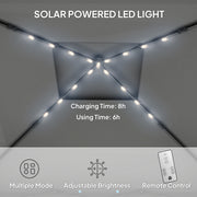 Black 3 x 3m Pop Up Gazebo With Solar LED Lights and Netting by Outsunny