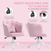 Pink Velvet Feel Petal Back Swivel Office Chair With Cushion and Adjustable Height by HOMCOM