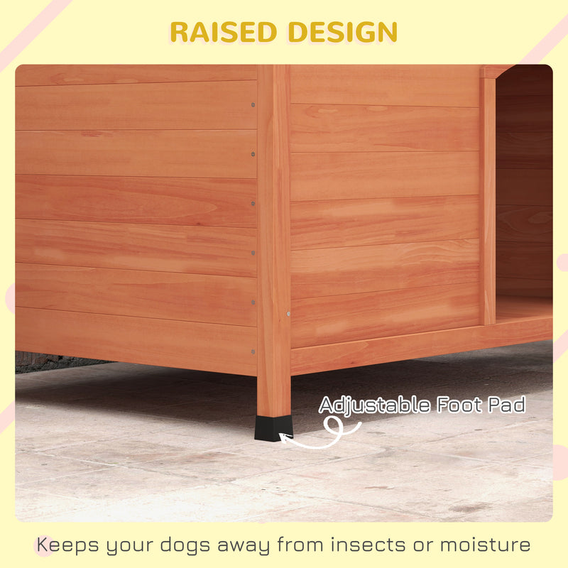 Outdoor Wooden Dog Kennel With Removable Floor and Open Roof for Easy Cleaning Natural Wood