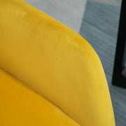 HOMCOM Modern Dining Furniture Set with Round Table and Accent Armchair Black and Yellow AOSOM