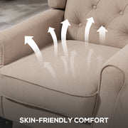 Wingback Accent Chair Upholstered with Button Tufting for Lounge or Bedroom Comfort Beige