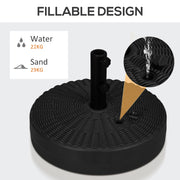 Rattan Effect 29kg Parasol Base Fillable With Water Or Sand For Garden Sun Shade