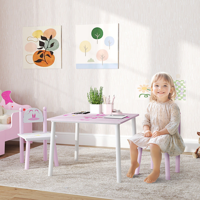 Princess Kids Table and Chairs Set for Drawing Art and Playroom Activities by AIYAPLAY