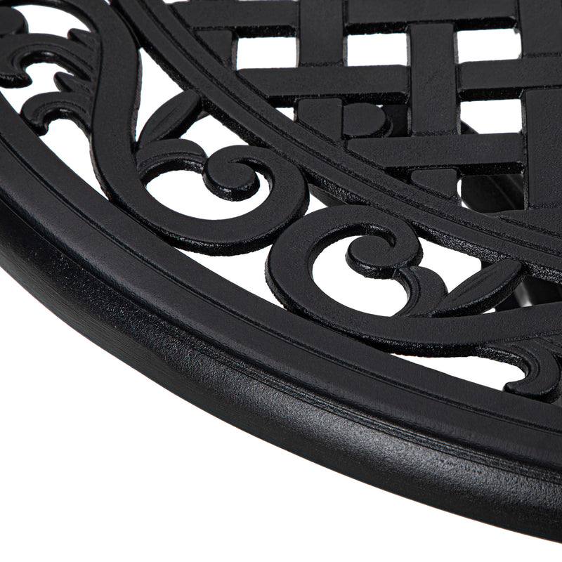Round Aluminium Garden Table with Parasol Hole Seats 4 Ideal for Patios and Outdoor Dining