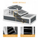 Grey Wooden Tortoise House 3 Room 2 Storey with Ladder and Openable Roof by PawHut