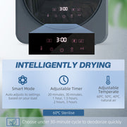 Compact Tumble Dryer for Small Homes with Space Saving Design and Easy Controls Grey AOSOM