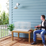 Large Bird Cage with Divider and Slide Out Tray for Budgies and Canaries White