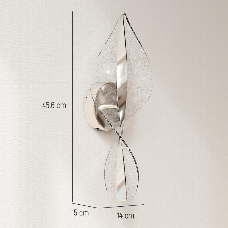 Set of 2 Silver Spiral LED Wall Lights with Adjustable Colour for Bedroom or Hallway