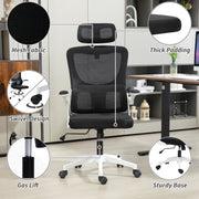 Ergonomic High Back Mesh Office Chair with Lumbar Support and Tilt for Home Use Black