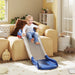 Kids Indoor Slide for Sofa or Bed with Extended Length Easy Storage White and Blue by AIYAPLAY