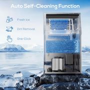 Commercial Ice Maker | 36kg Daily Output | Under Counter | Silver & Black Homcom