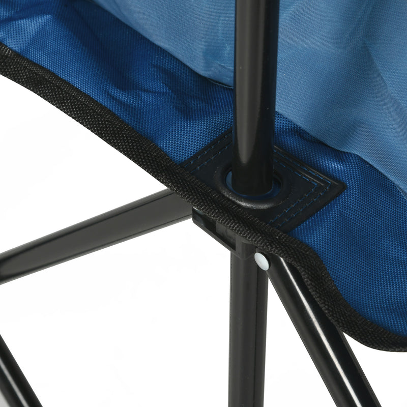 Folding 6 Seater Bench for Easy Group Seating with Cup Holders and Carry Bag Blue