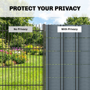 Garden Privacy Screen Fence for Wind and Sun Protection Waterproof PVC Grey AOSOM