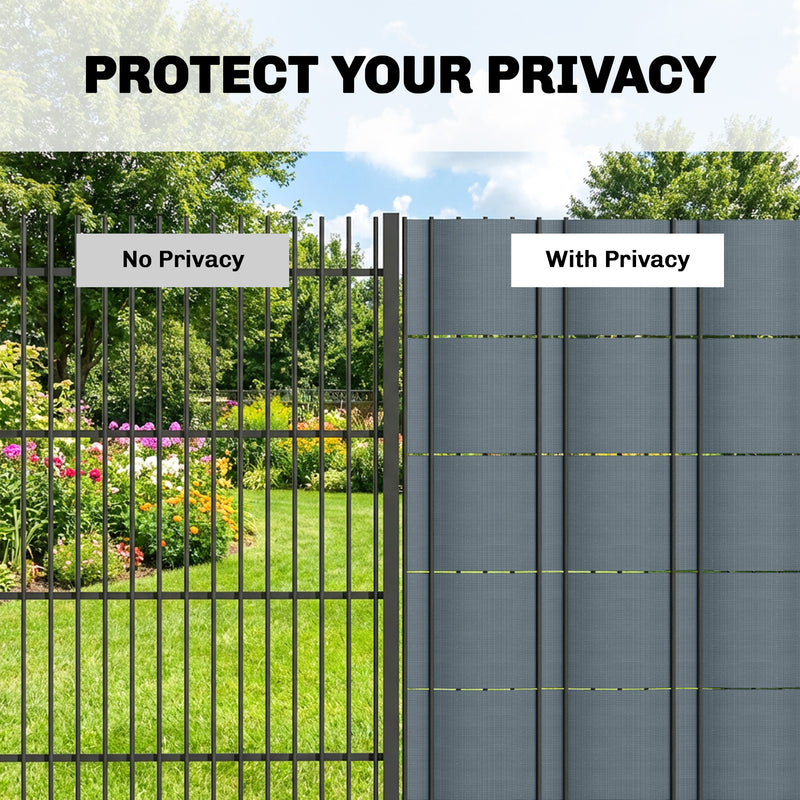 Garden Privacy Screen Fence for Wind and Sun Protection Waterproof PVC Grey AOSOM