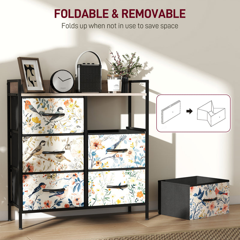 6 Drawer Chest of Drawers with Spacious Storage for Bedroom or Living Room White